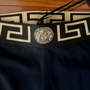 Versace Black Patterned Waistband Leggings M NWT AUTHENTIC